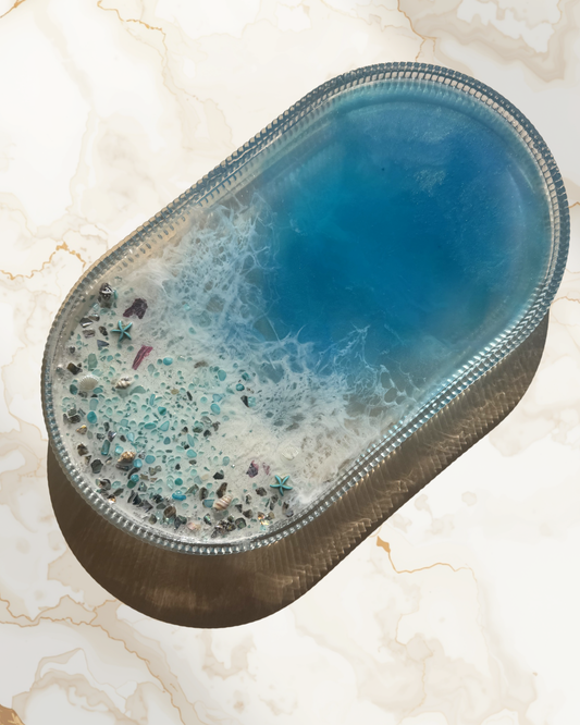 “The Passage” Oval Glass and Resin Platters