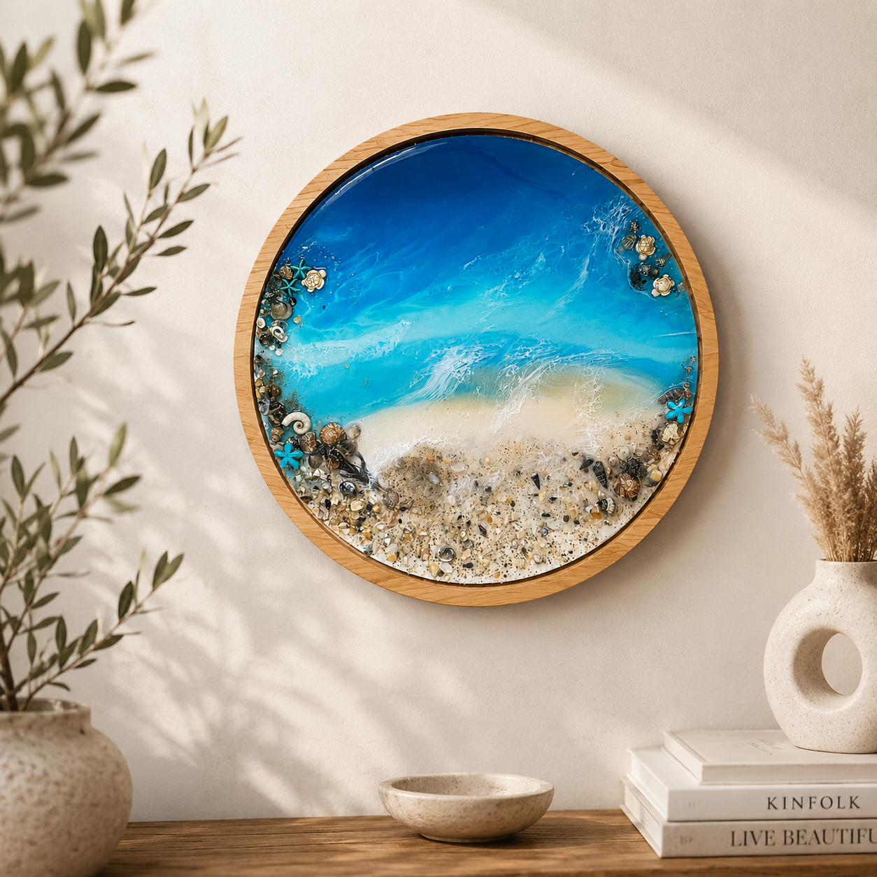 Framed Resin Coastal Canvas