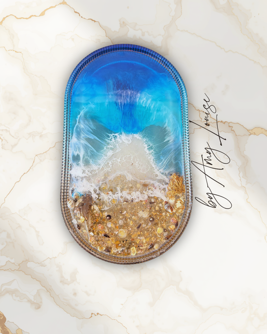 “The Passage” Oval Glass and Resin Platters