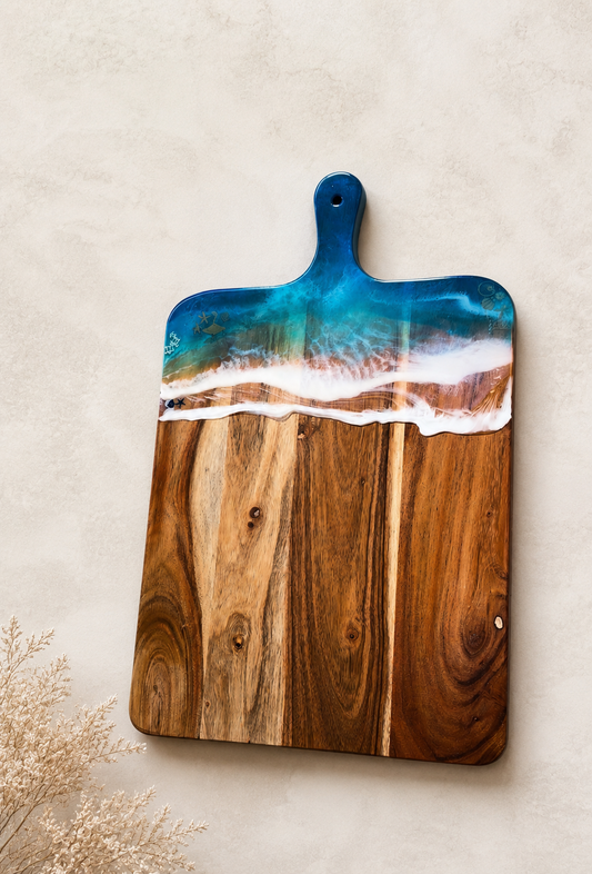 Acacia Ocean Resin Rectangle Paddle Board Serving Platter