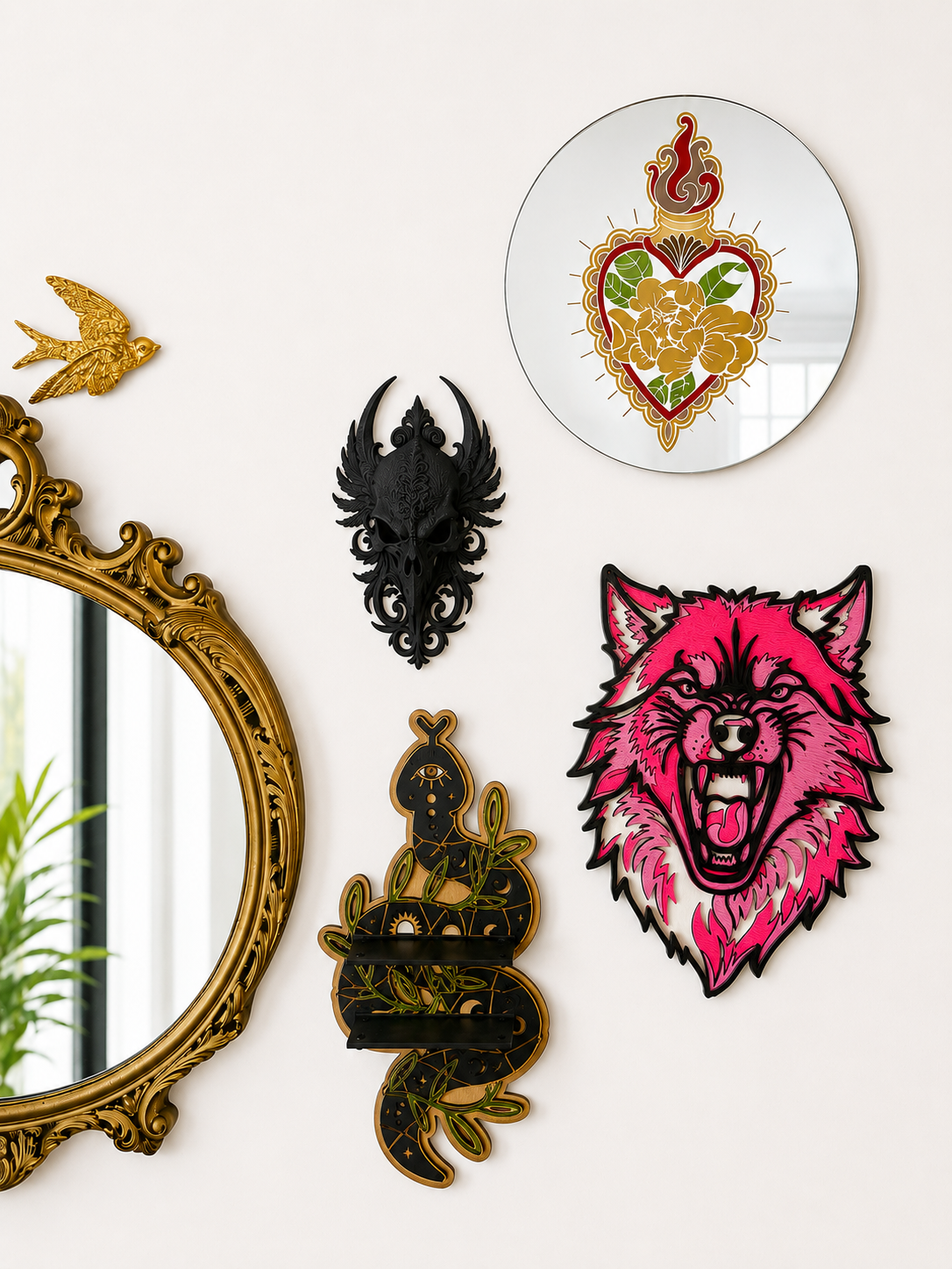 Botanical Snake Decor Shelf